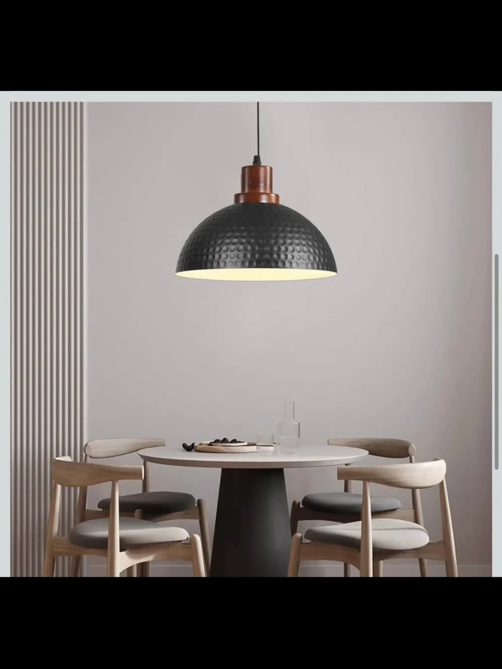 NWT Hammered Dome Pendant Lighting, Black (Hardwired)